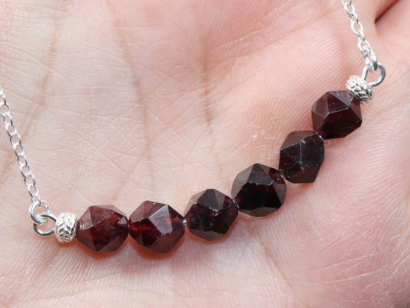garnet with silver 925