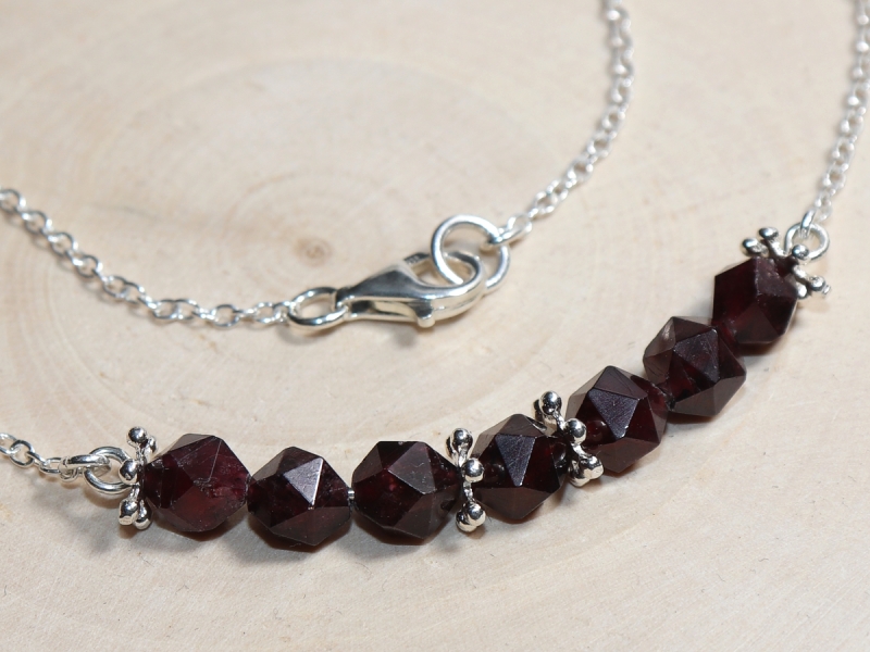 garnet with silver 925