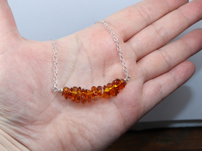 amber with silver 925