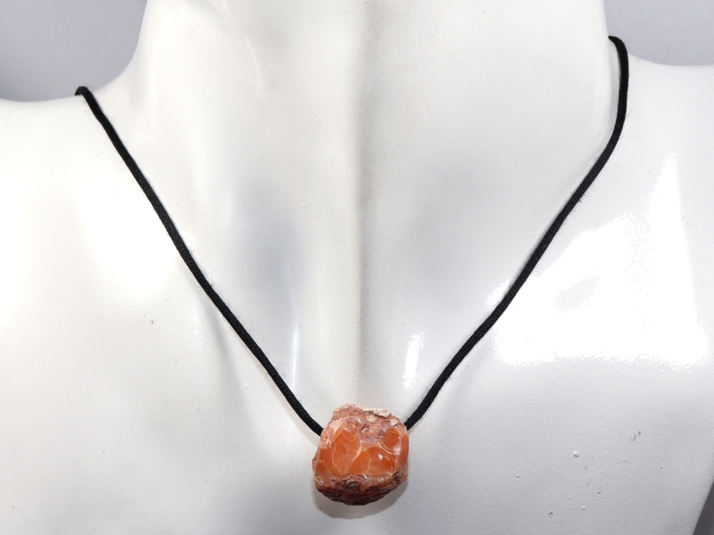 fire opal with cord or silver 925
