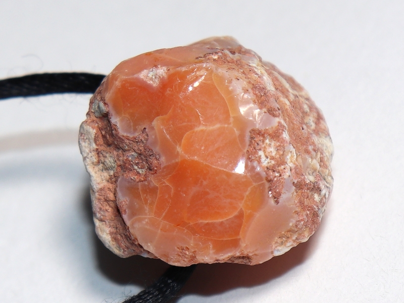 fire opal with cord or silver 925