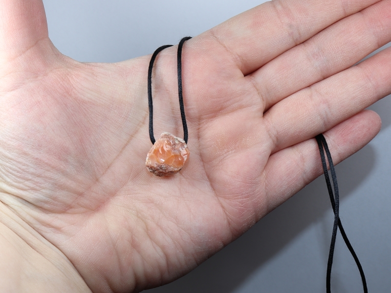 fire opal with cord or silver 925