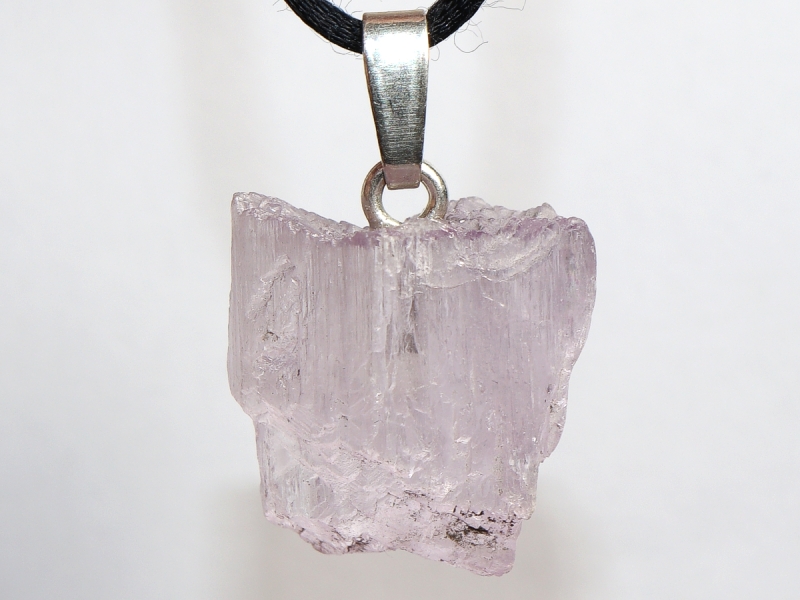 kunzite with cord or silver 925