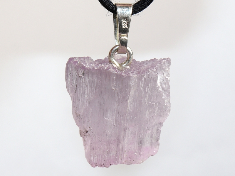 kunzite with cord or silver 925