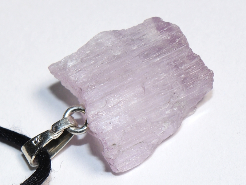 kunzite with cord or silver 925