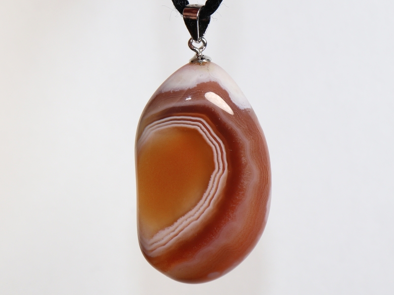 Botswana agate with cord or silver 925