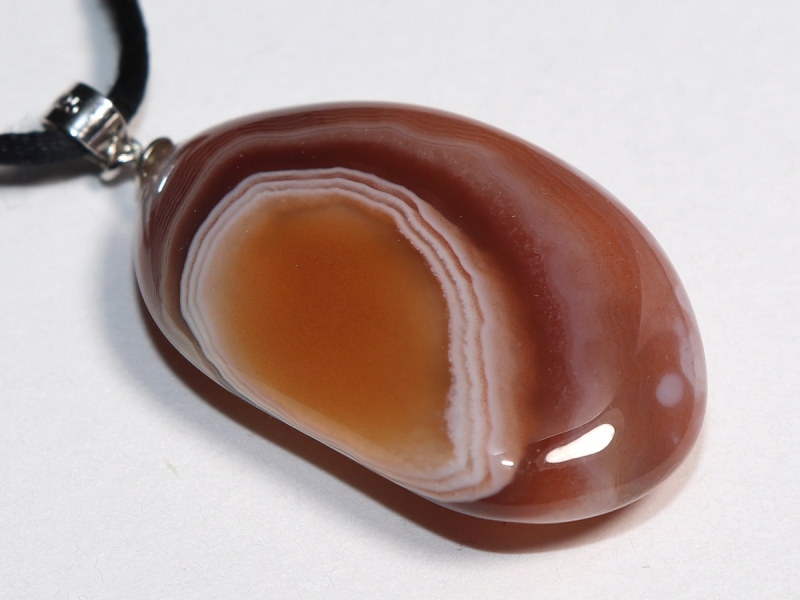 Botswana agate with cord or silver 925