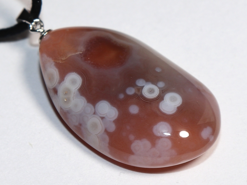 Botswana agate with cord or silver 925