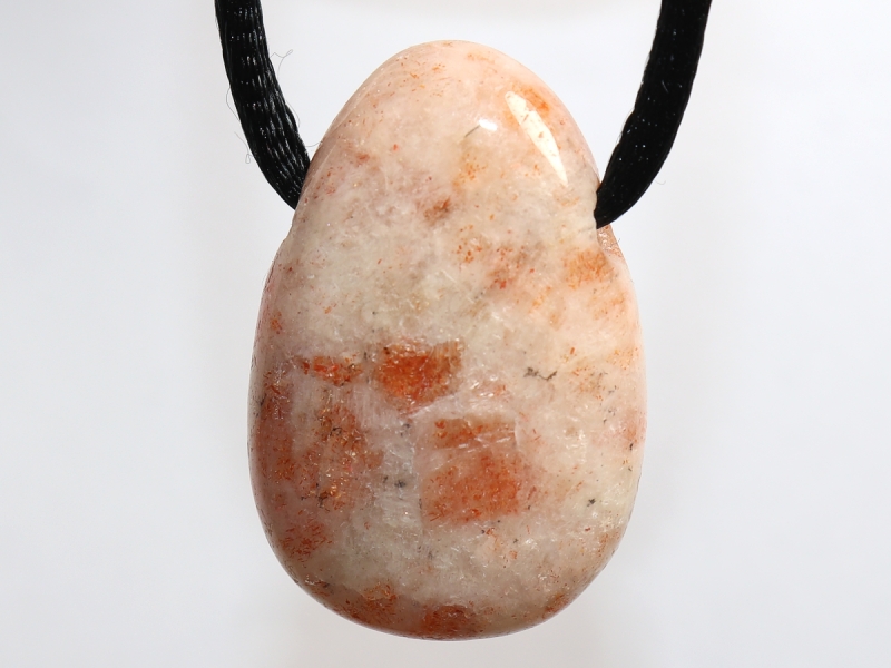 sunstone with cord or silver 925