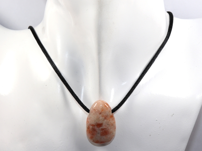 sunstone with cord or silver 925