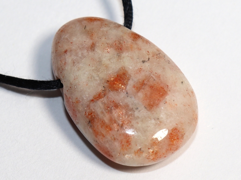 sunstone with cord or silver 925