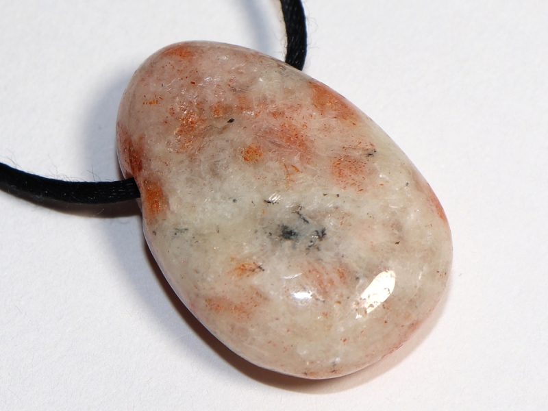 sunstone with cord or silver 925