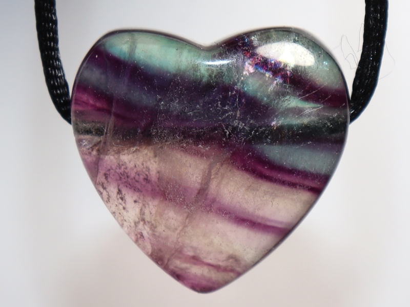fluorite with cord or silver 925