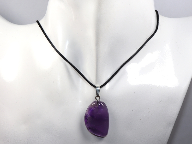 amethyst with cord or silver 925