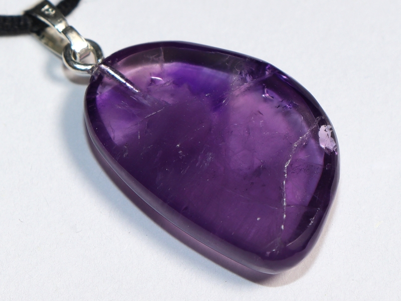 amethyst with cord or silver 925