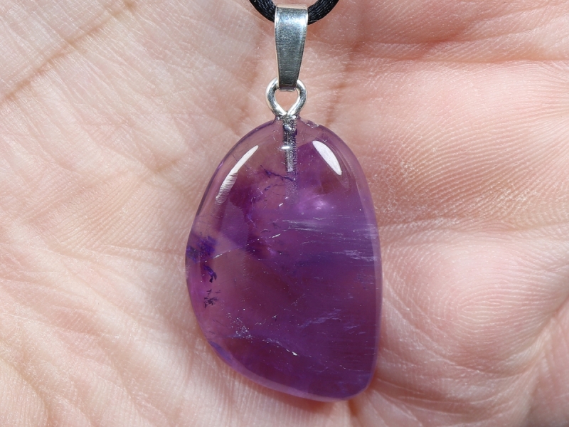 amethyst with cord or silver 925