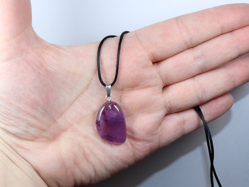amethyst with cord or silver 925