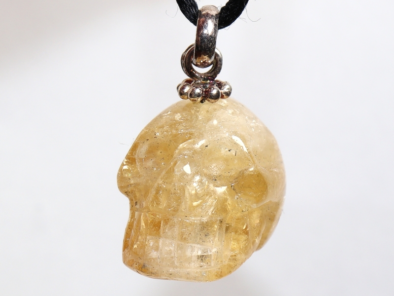 citrine with cord or silver 925
