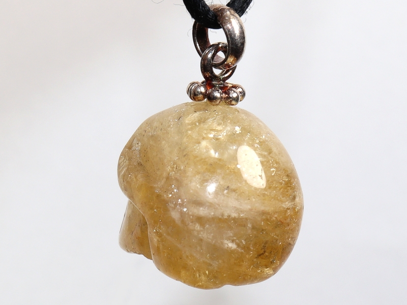 citrine with cord or silver 925