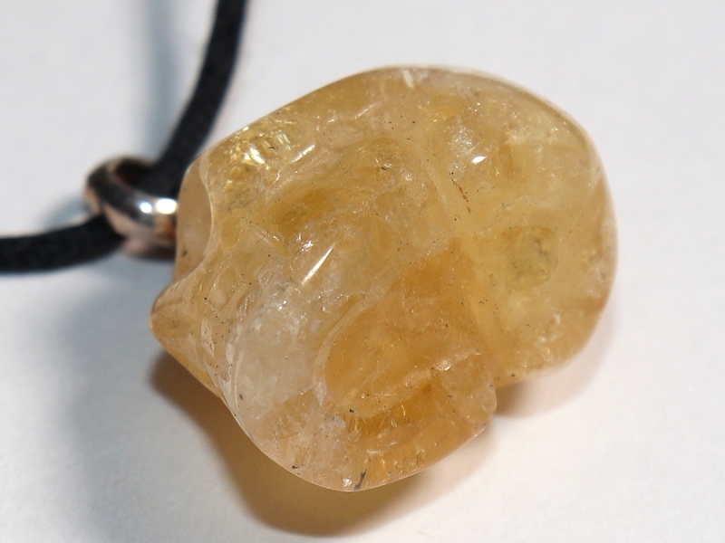 citrine with cord or silver 925