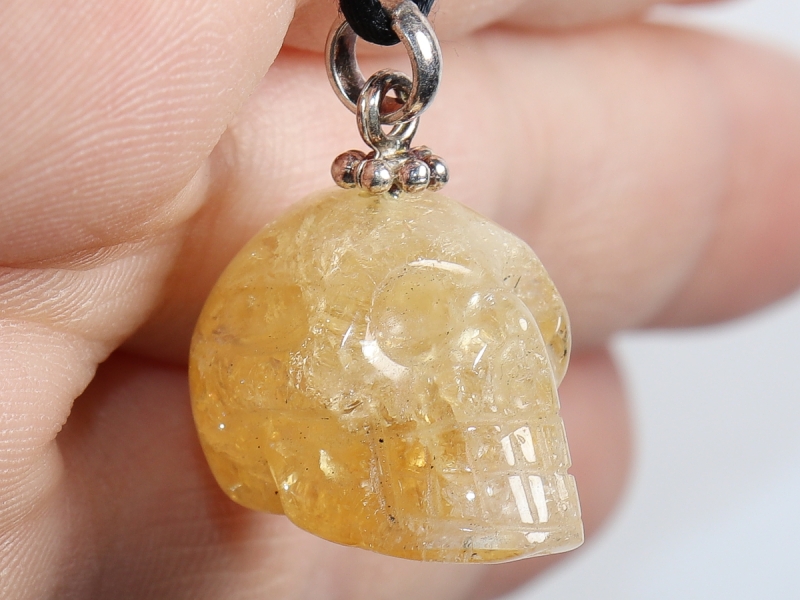 citrine with cord or silver 925