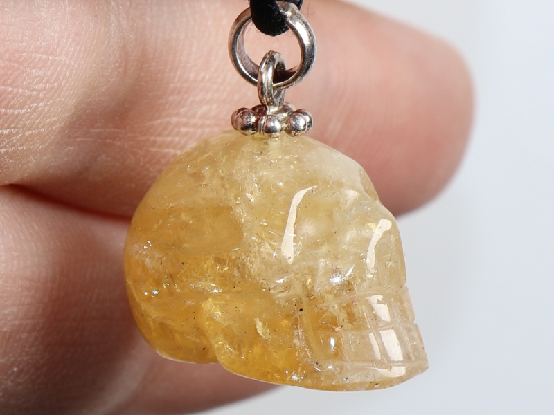 citrine with cord or silver 925