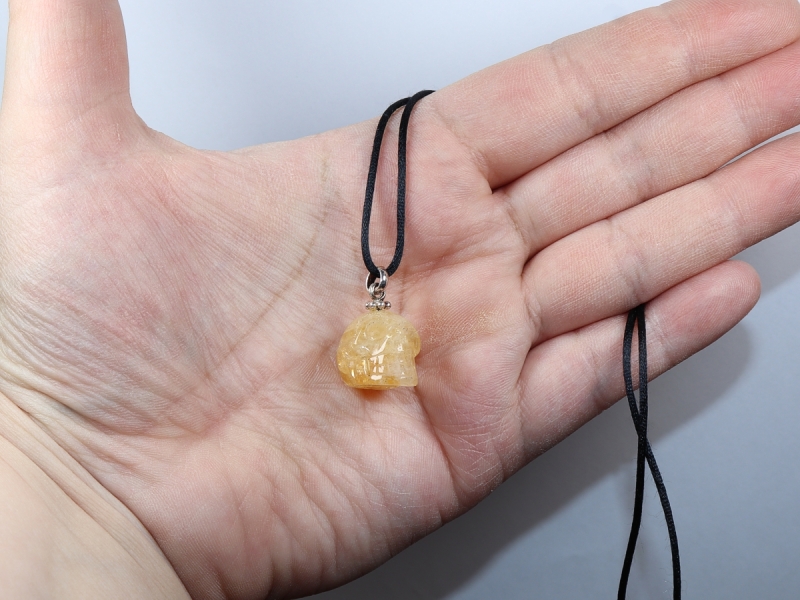 citrine with cord or silver 925