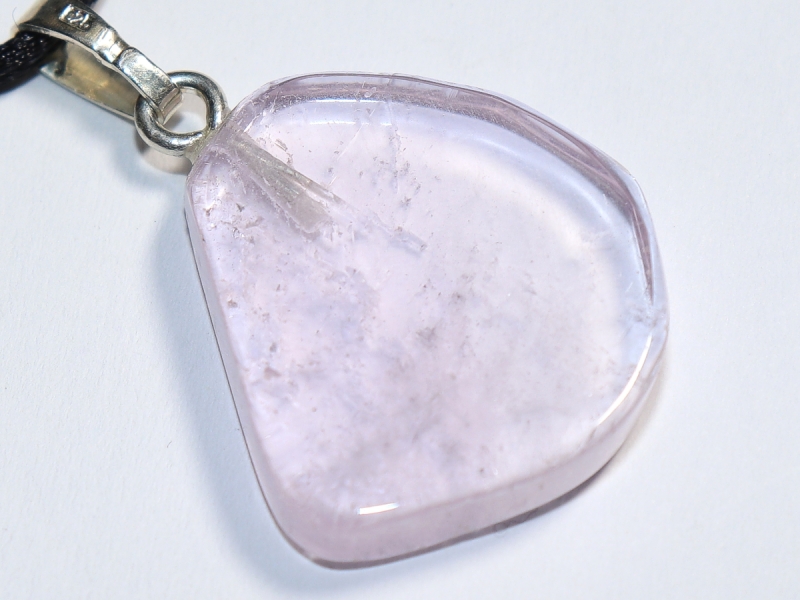 kunzite with cord or silver 925