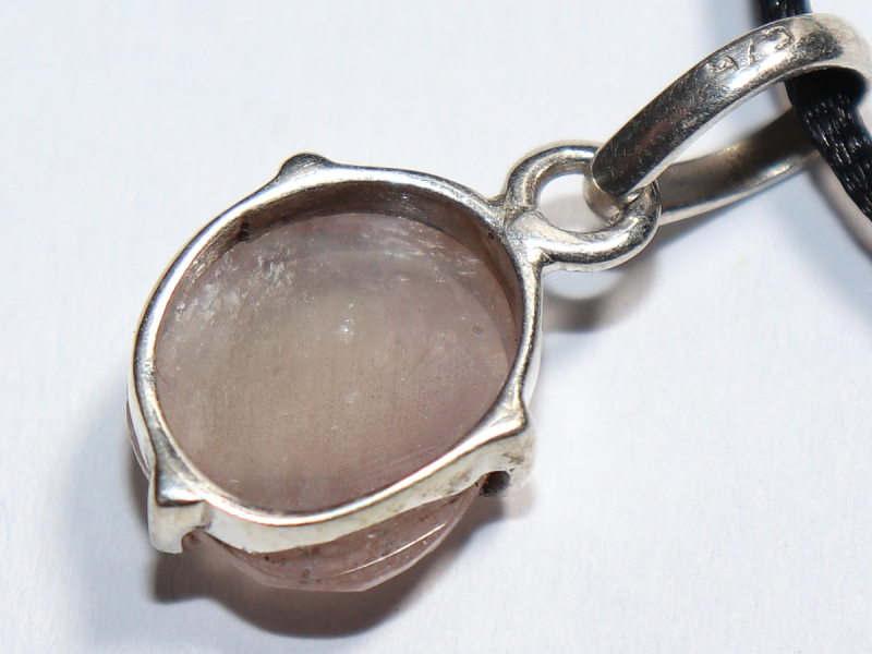 rosa Saphir mit Band oder Silber 925