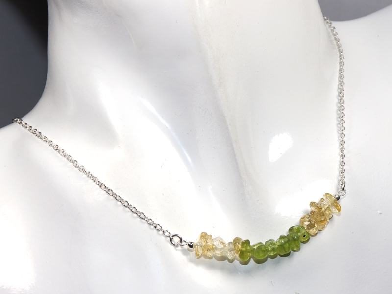 citrine and peridot with silver 925