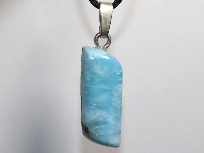 larimar with cord or silver 925