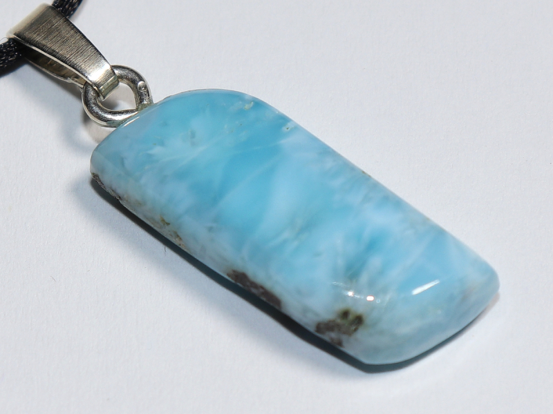 larimar with cord or silver 925