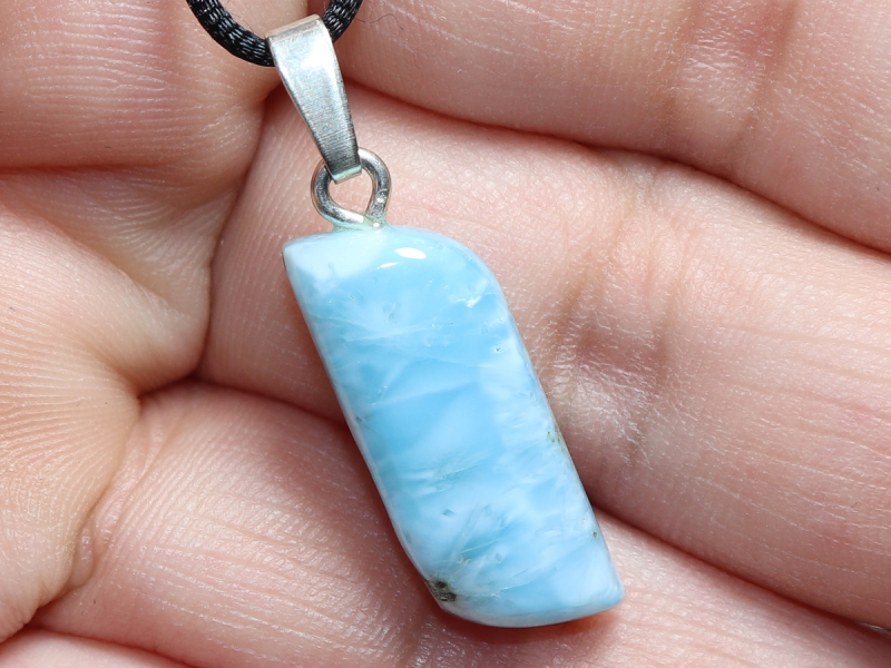 larimar with cord or silver 925