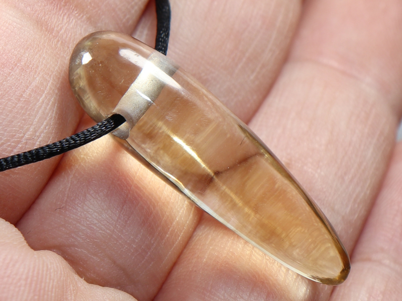 citrine with cord or silver 925