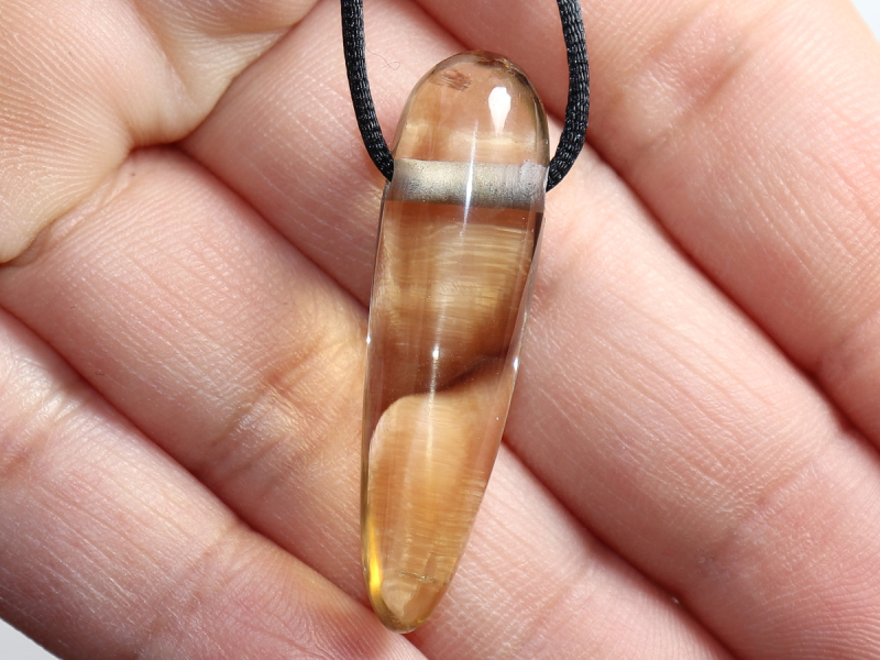 citrine with cord or silver 925