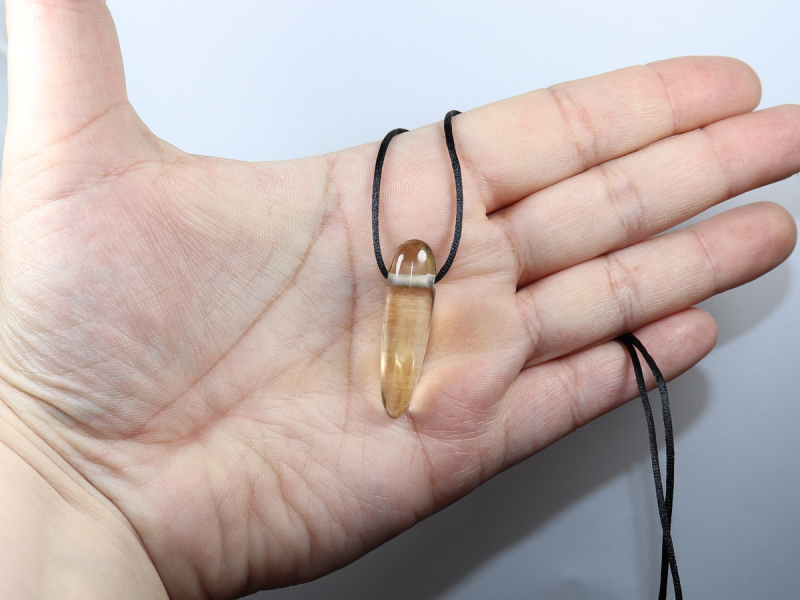 citrine with cord or silver 925