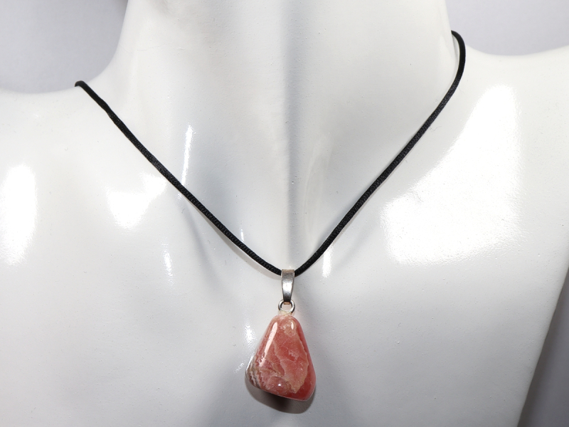rhodochrosite with cord or silver 925