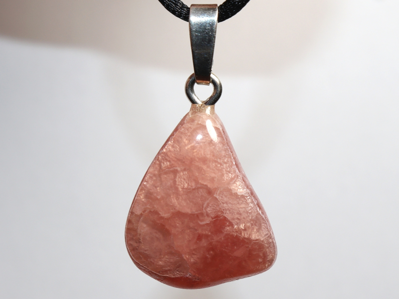 rhodochrosite with cord or silver 925