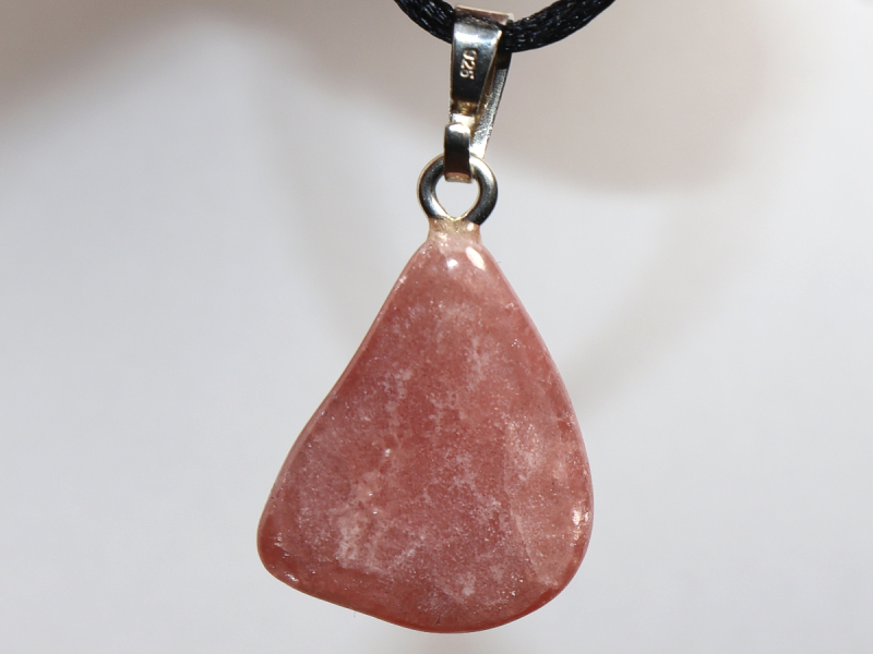 rhodochrosite with cord or silver 925