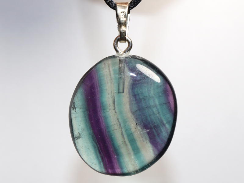 fluorite with cord or silver 925