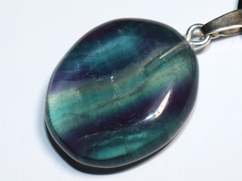 fluorite with cord or silver 925