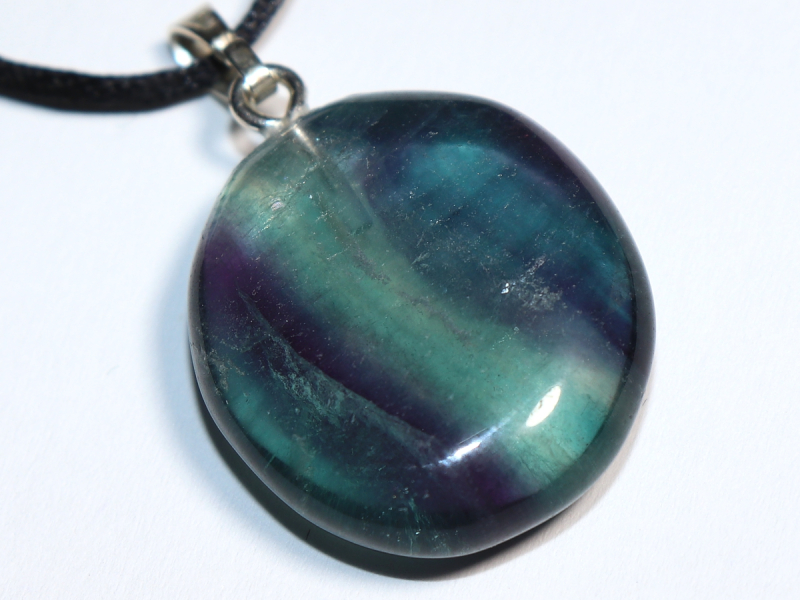 fluorite with cord or silver 925