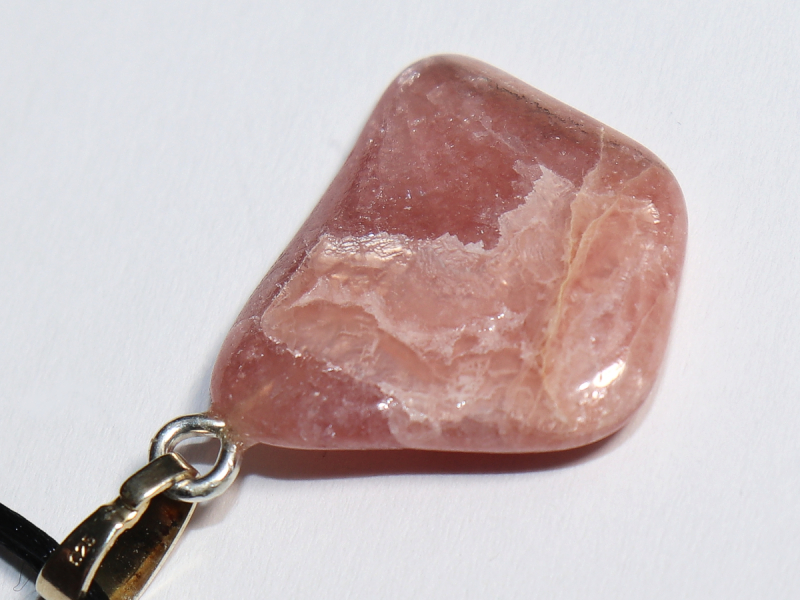 rhodochrosite with cord or silver 925