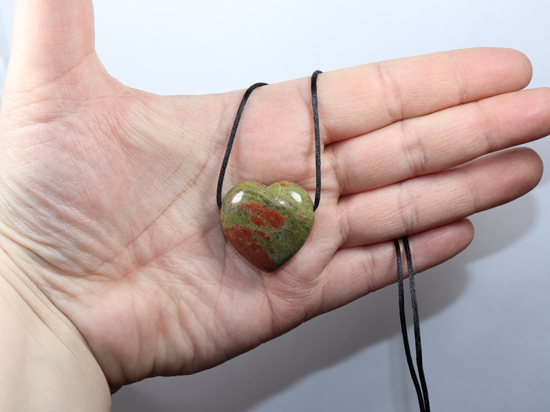unakite with cord or silver 925