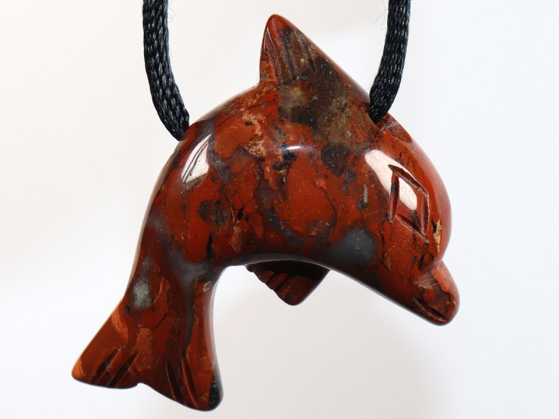 brecciated jasper with cord or silver 925