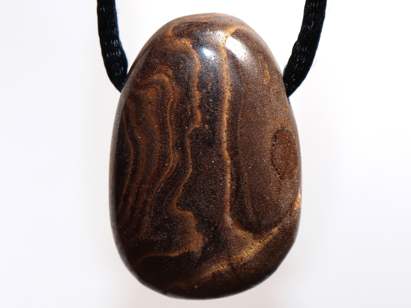 Boulder opal with cord or silver 925