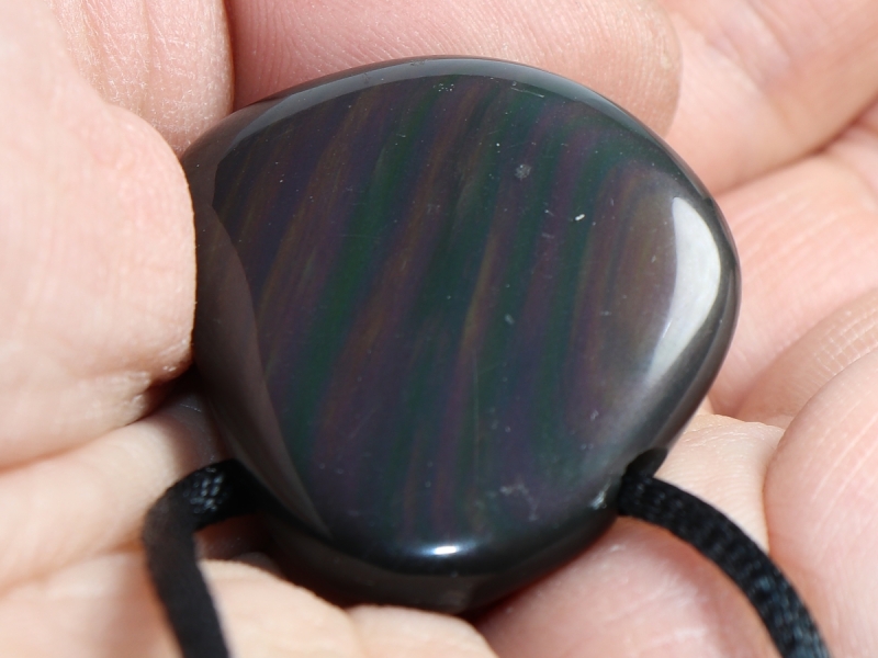 Regenbogenobsidian mit Band oder Silber 925